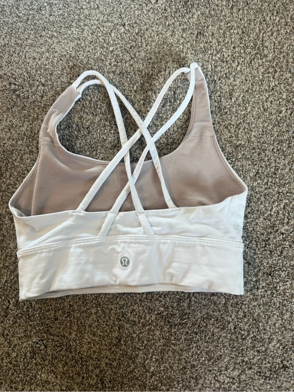 lululemon athletica White Crisscross Strappy Sports Bra